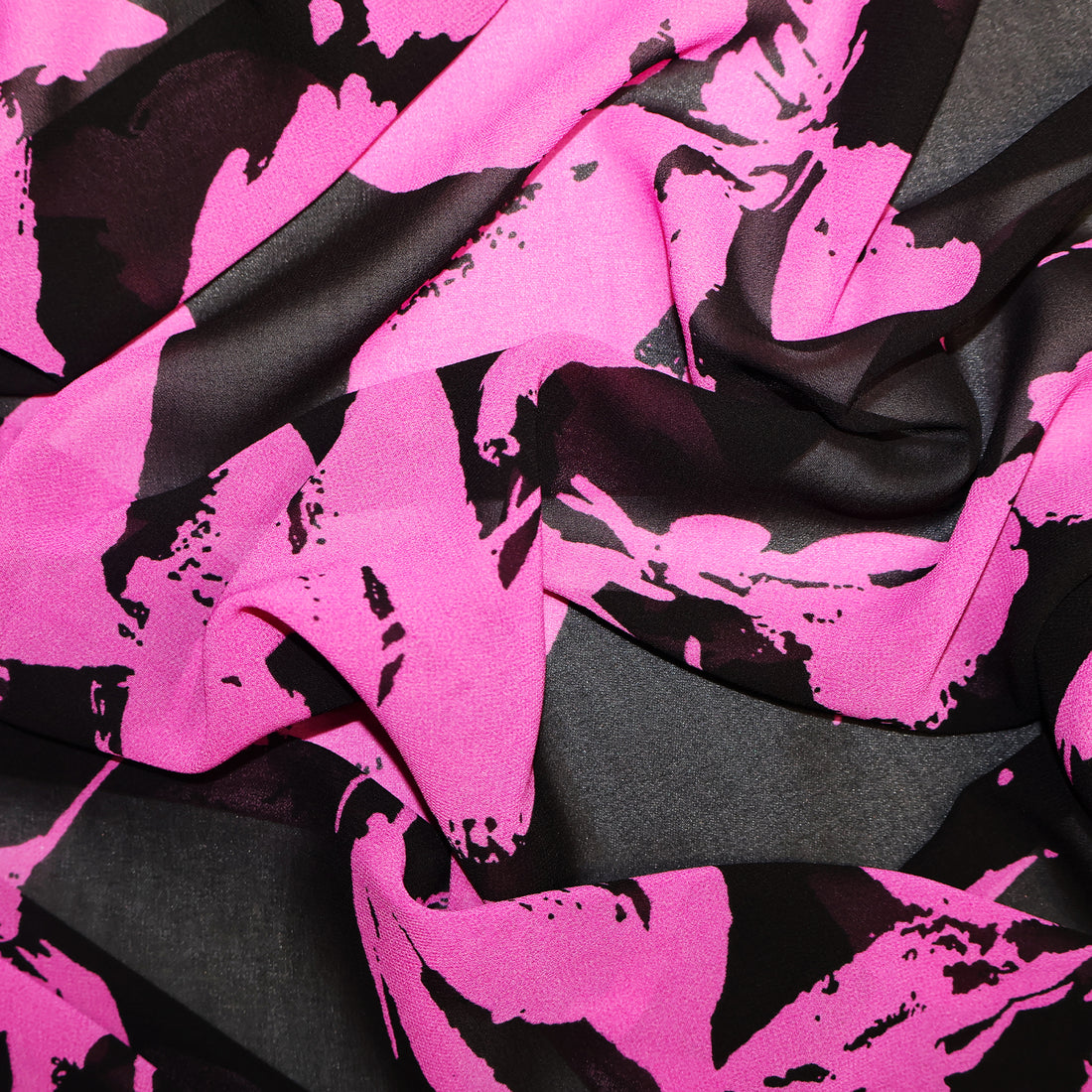 Printed Chiffon - Fuchsia Night Bloom - 150cm
