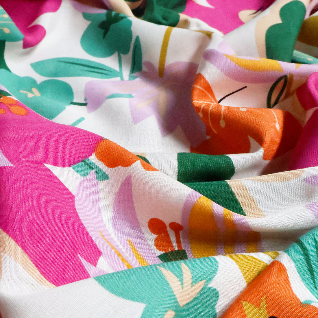 Designer Rayon - Blossom Breeze White - 145cm