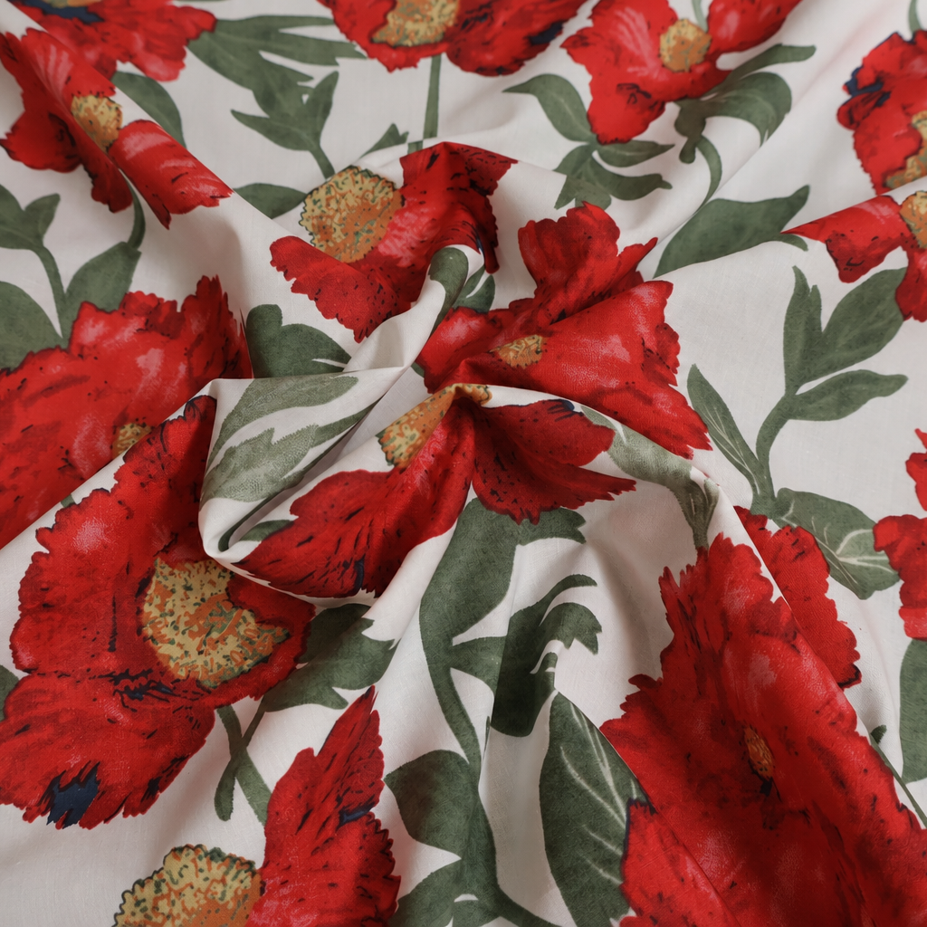 Printed Cotton - Scarlet - 145cm