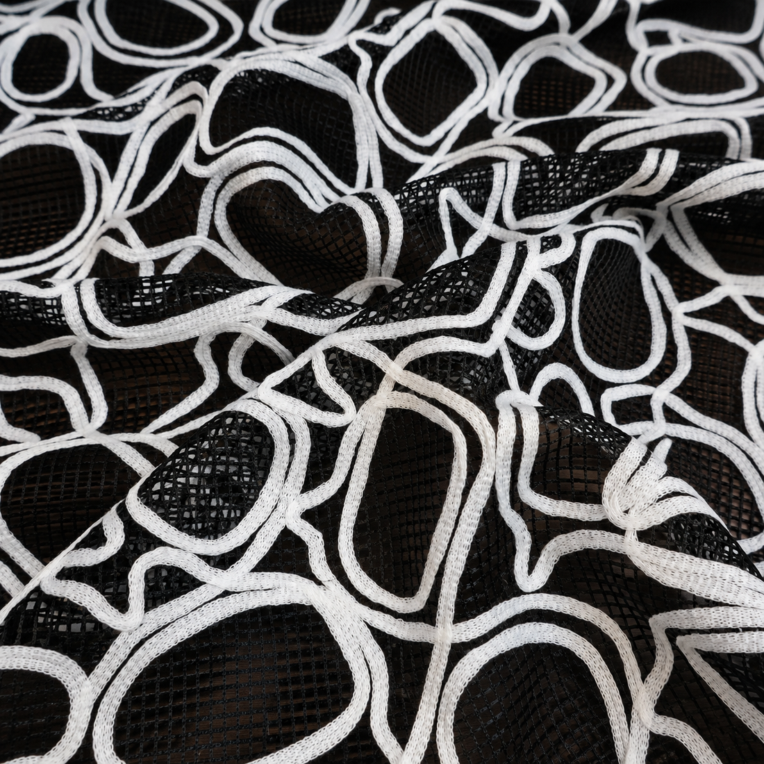 Embroidered Mesh - Chalk Line - 130cm