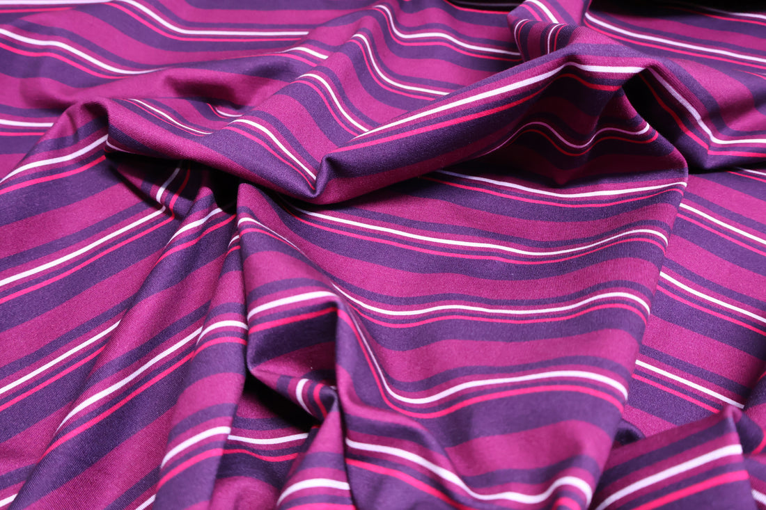 Designer Printed Ponte - Boysenberry - 155cm