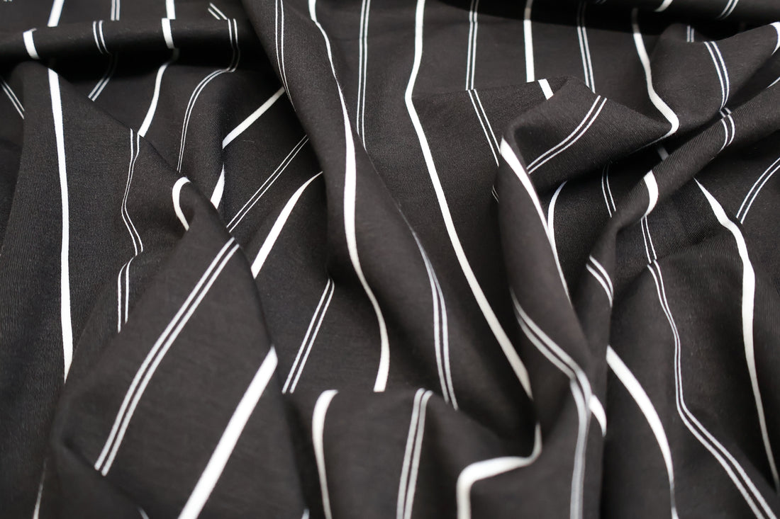 Designer Printed Ponte - Suzi Strip - 155cm