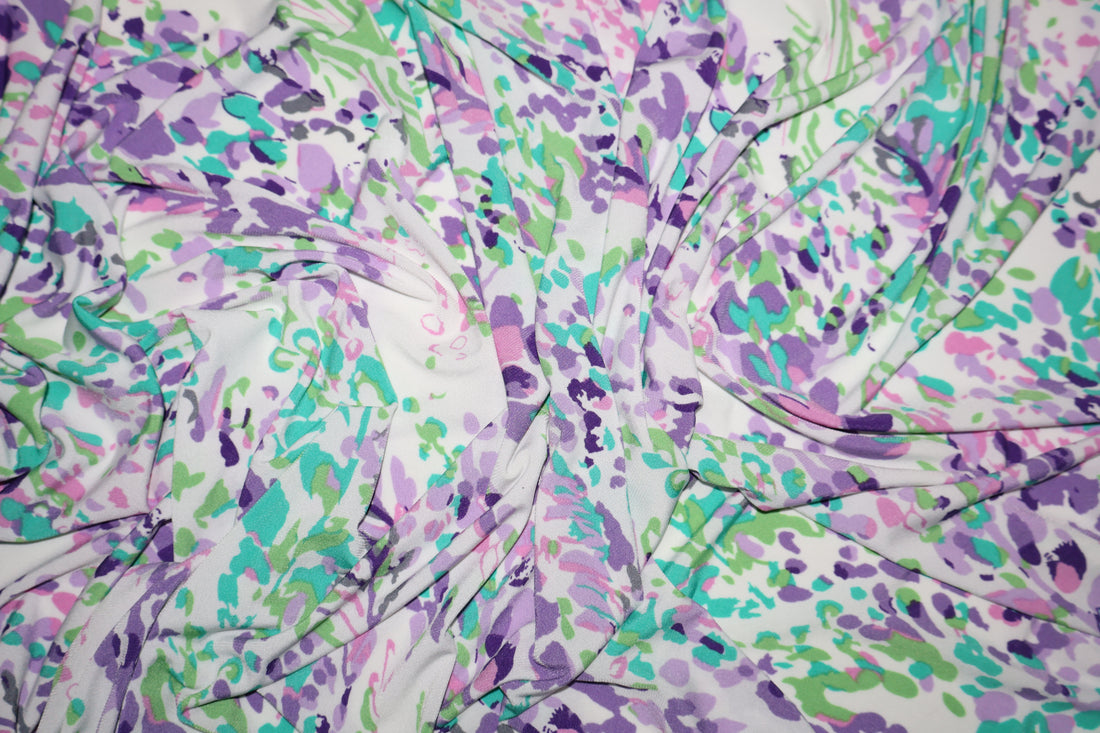 Printed Lycra - Lavender Fern - 150cm